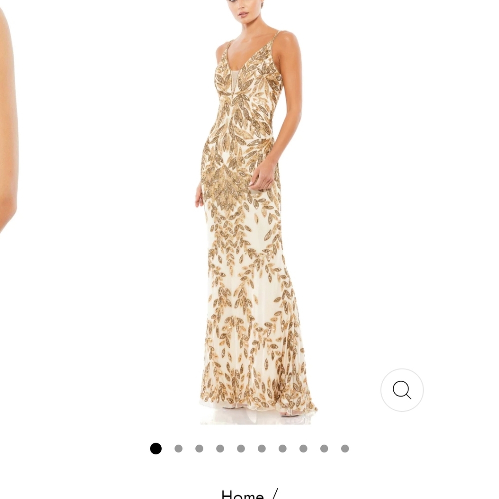 EMBELLISHED LEAF EVENING GOWN Mac Duggal dress